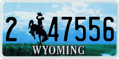 WY license plate 247556