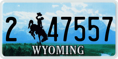 WY license plate 247557