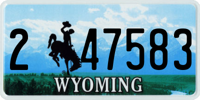 WY license plate 247583