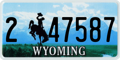 WY license plate 247587