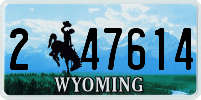 WY license plate 247614
