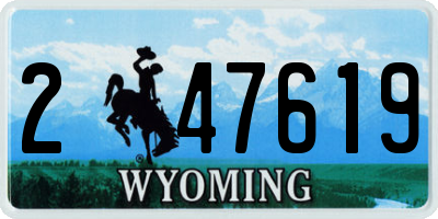 WY license plate 247619