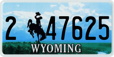 WY license plate 247625