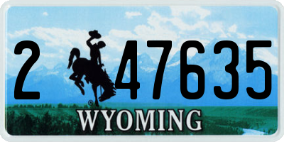 WY license plate 247635