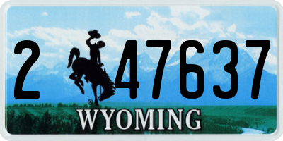 WY license plate 247637
