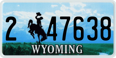 WY license plate 247638
