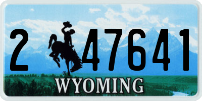 WY license plate 247641