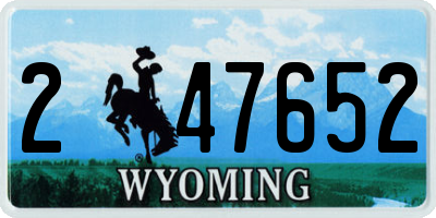 WY license plate 247652