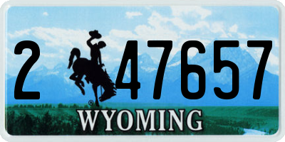 WY license plate 247657
