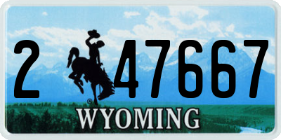 WY license plate 247667