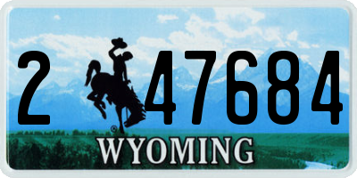 WY license plate 247684