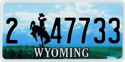 WY license plate 247733