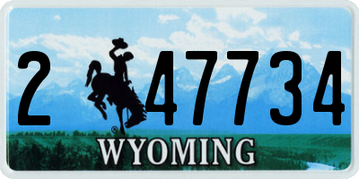 WY license plate 247734
