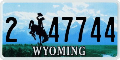 WY license plate 247744