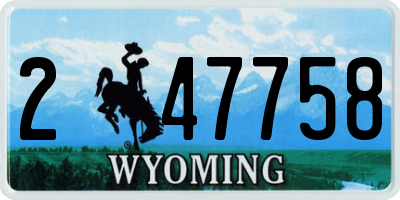 WY license plate 247758