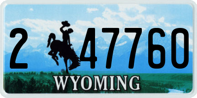 WY license plate 247760