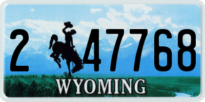 WY license plate 247768