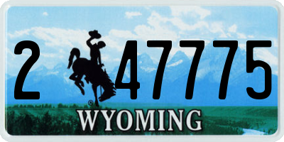 WY license plate 247775