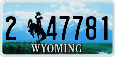 WY license plate 247781