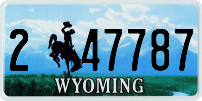 WY license plate 247787