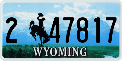 WY license plate 247817