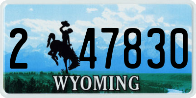 WY license plate 247830
