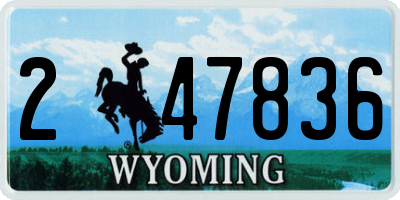 WY license plate 247836
