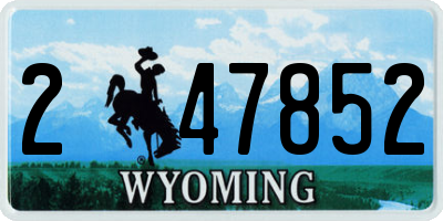 WY license plate 247852