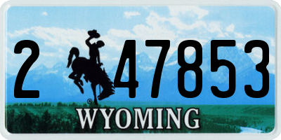WY license plate 247853