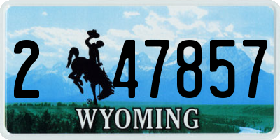 WY license plate 247857
