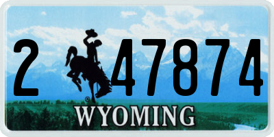 WY license plate 247874