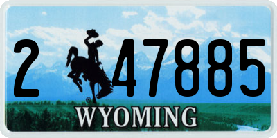 WY license plate 247885