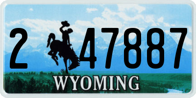 WY license plate 247887