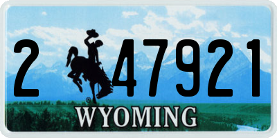 WY license plate 247921