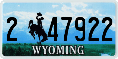 WY license plate 247922