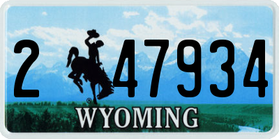 WY license plate 247934