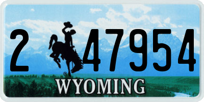 WY license plate 247954