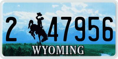 WY license plate 247956