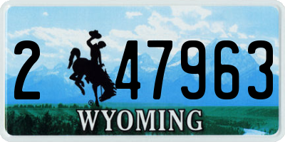 WY license plate 247963