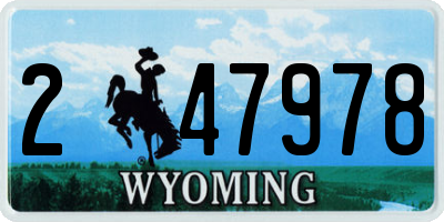 WY license plate 247978