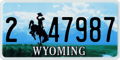 WY license plate 247987