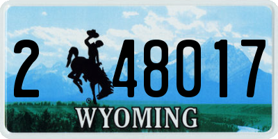 WY license plate 248017