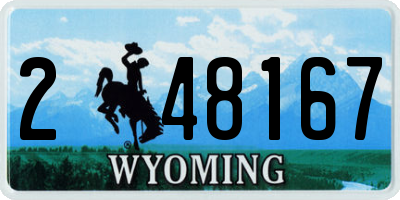 WY license plate 248167