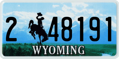 WY license plate 248191