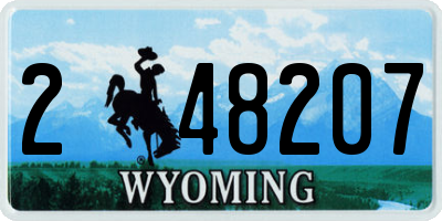 WY license plate 248207