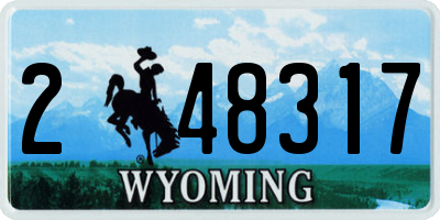 WY license plate 248317