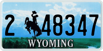 WY license plate 248347