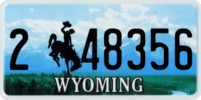 WY license plate 248356