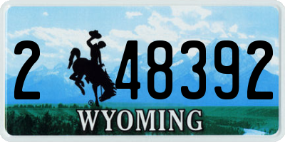 WY license plate 248392