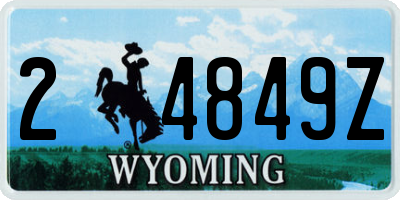 WY license plate 24849Z